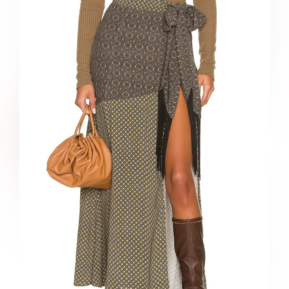House of Harlow 1960 Olive and Yellow Geometric Maxi